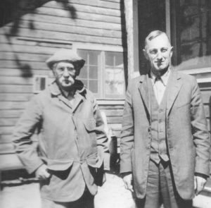 Edward A. Birge (left) and Chancey Juday at the Trout Lake Research Station, 1930