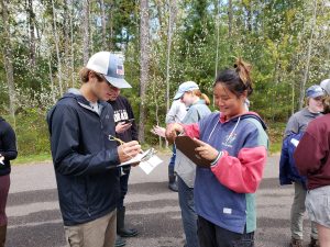 Summer CFL students practice their angler interviewing skills as part of the creel survey.